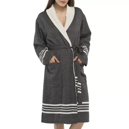 Biologische Katoenen Badjas | Black | Unisex