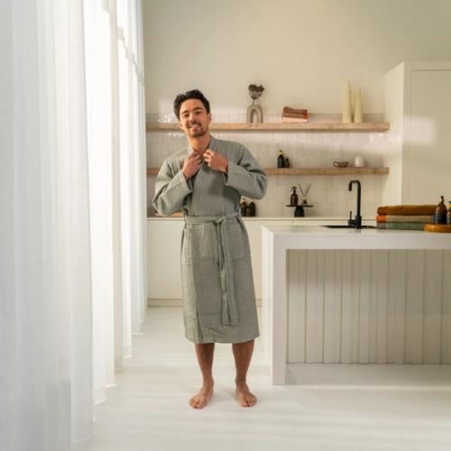 Badjas Wafel - Zacht Groen
